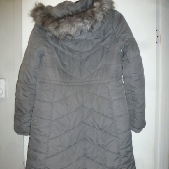🧥 A New Day Puffer Mid-Length Coat with Faux Fur-Lined Hood – Gray (Size S) - Picture 4 of 12